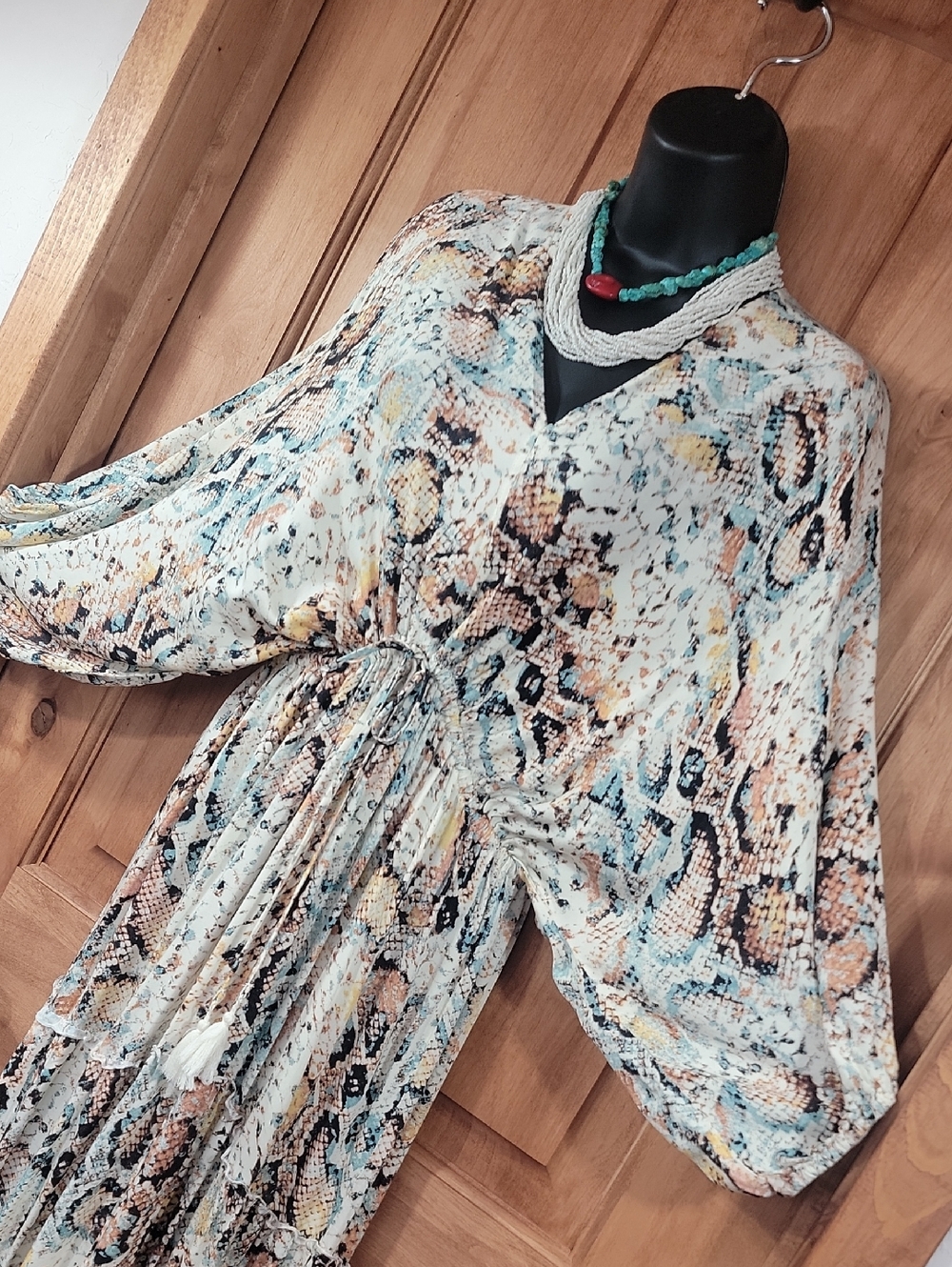 Lascana Pastel Reptile Print Maxi Dresss - Picture 2 of 16